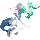 A cross-stitch pattern of the soloist Pokémon Primarina