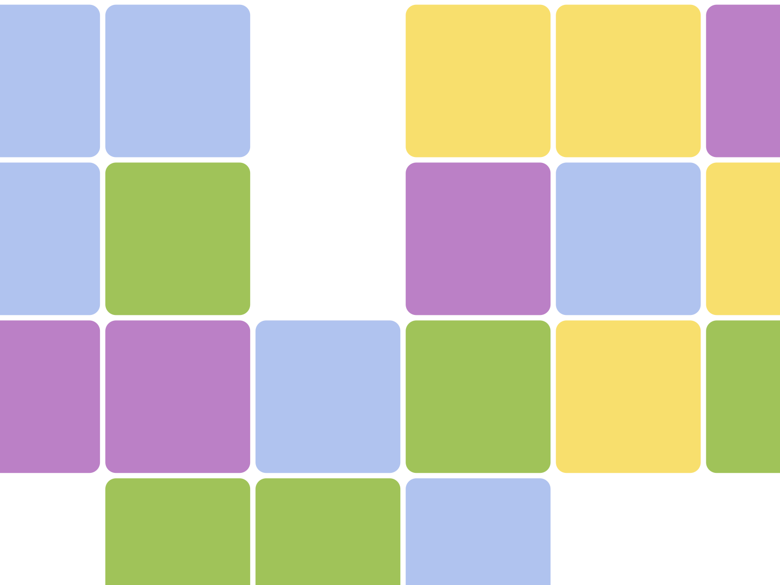 Rounded squares in the purple, blue, green, and yellow of Connections