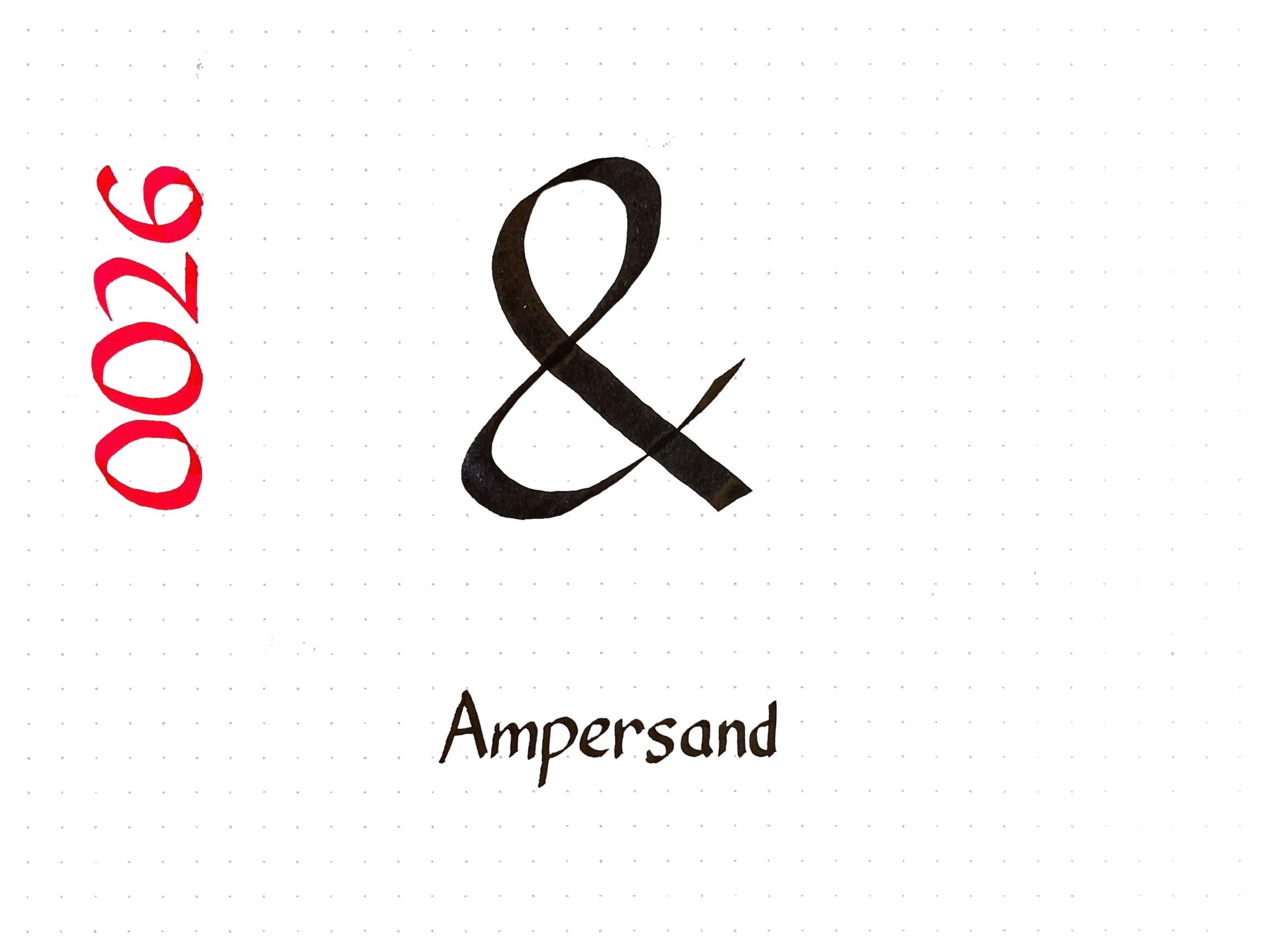 Calligraphy describing U+0026 AMPERSAND