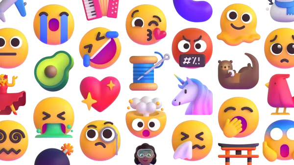 A variety of emoji (a few dozen in total) including faces, objects, food, and animals