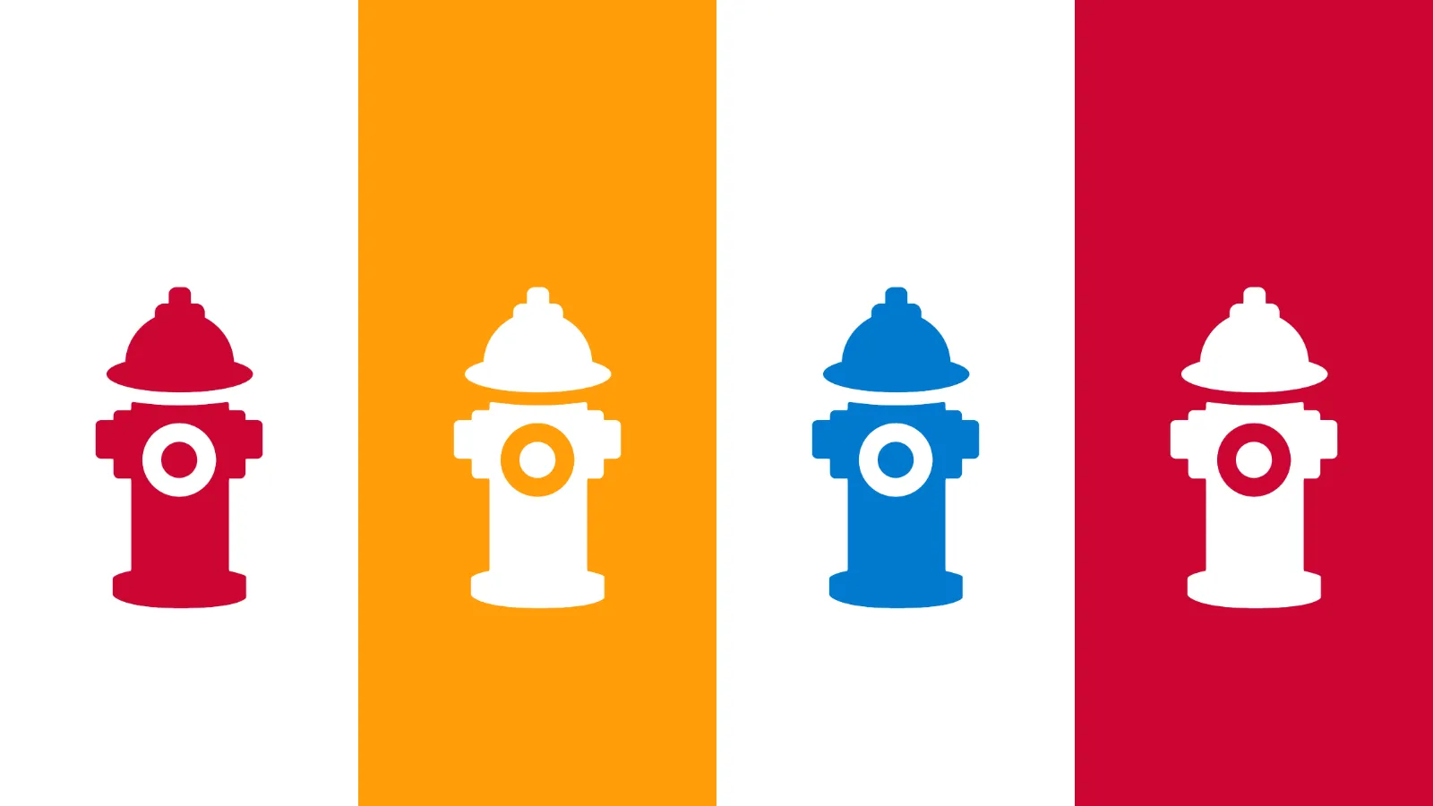 Vector art of fire hydrants of various colours