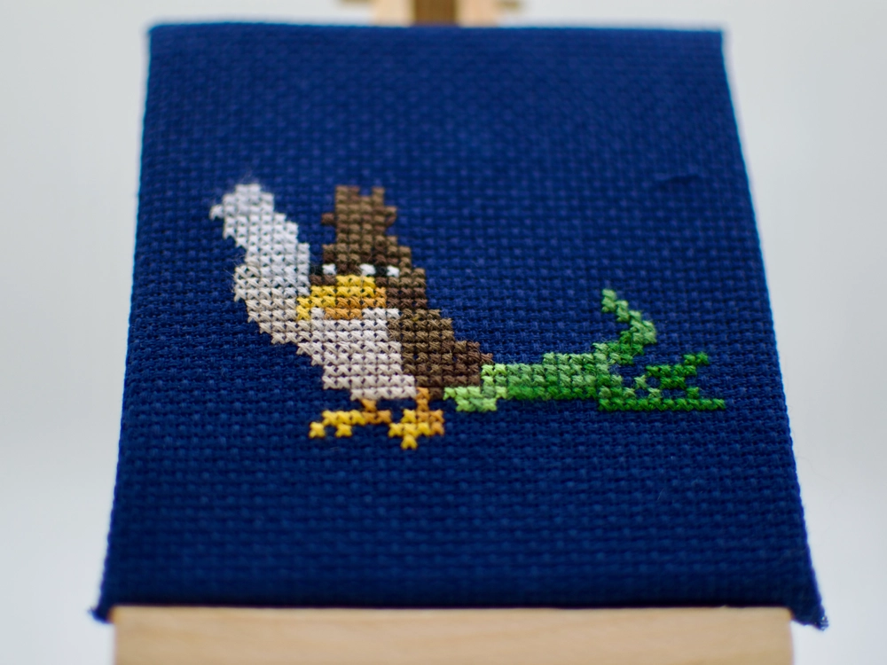 Cross-stitch of the Galarian forme of the Pokémon Farfetch'd