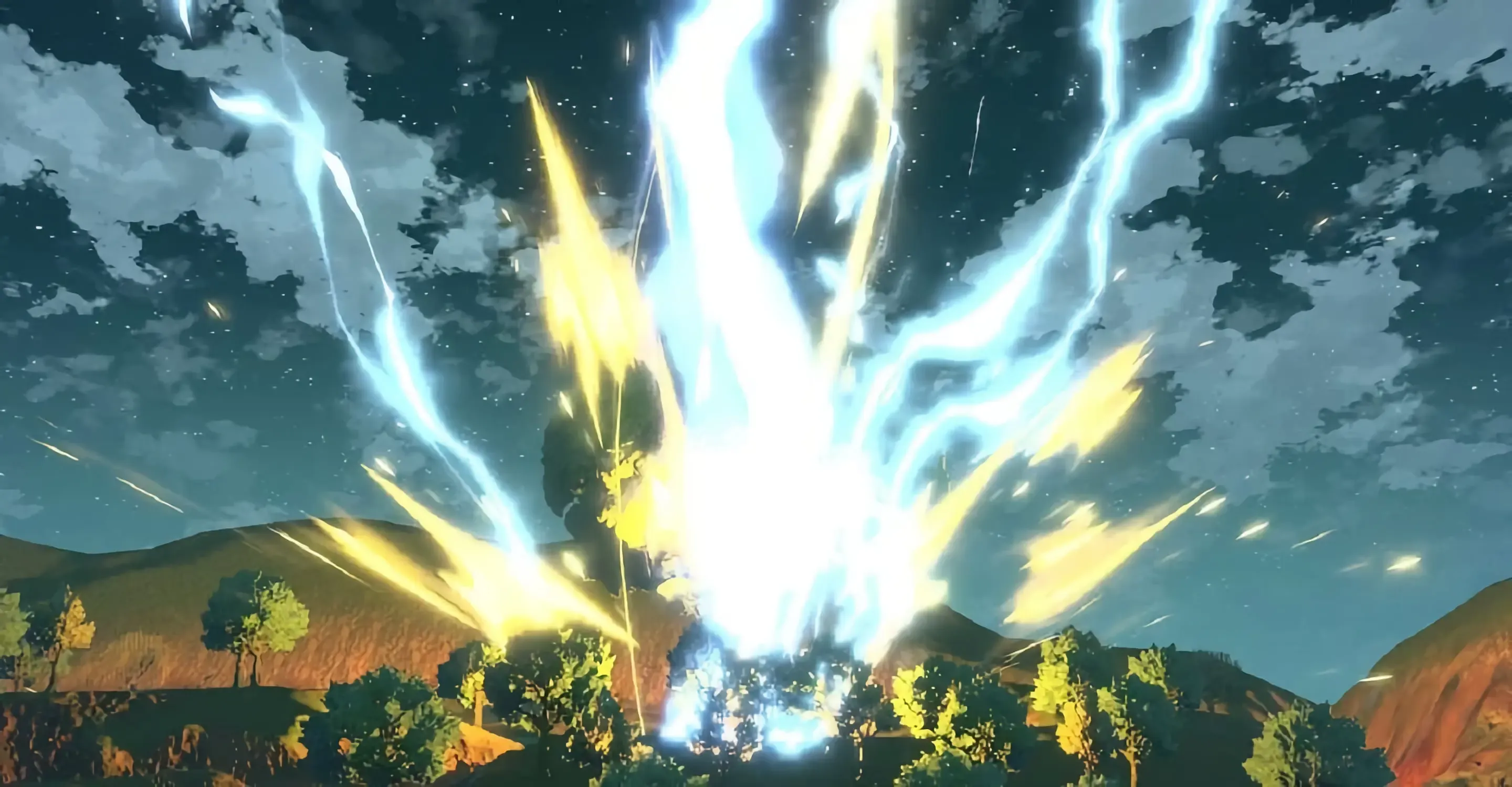 A cutscene in Pokémon Legends: Arceus in which a noble is struck by lightning