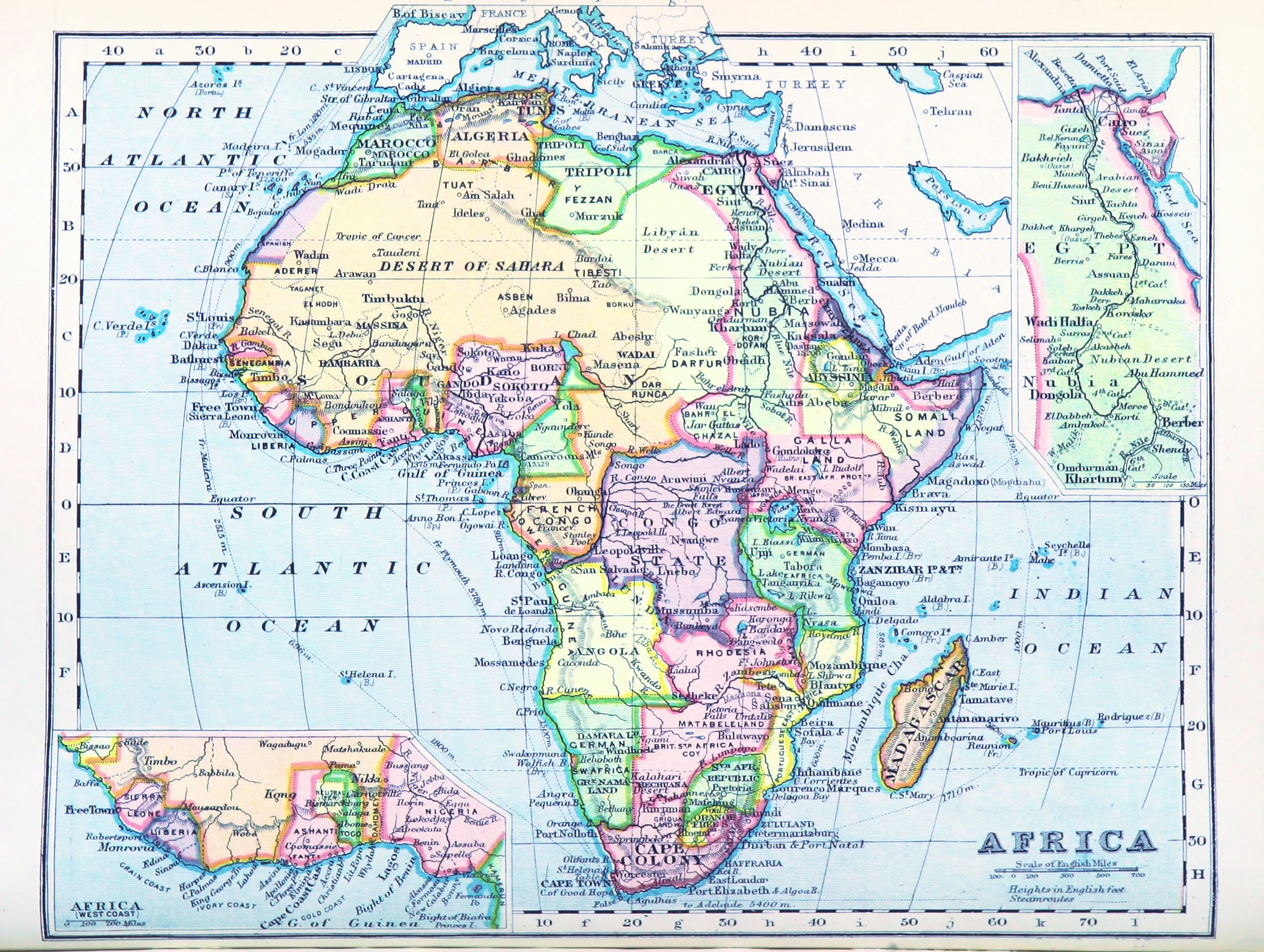 A British map of Africa published in 1899