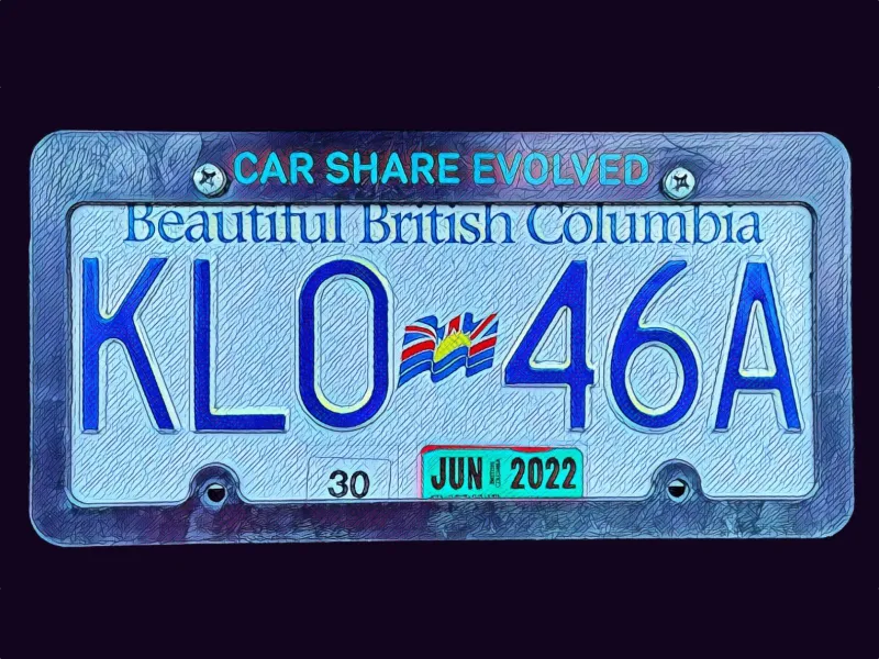 A British Columbia license plate.