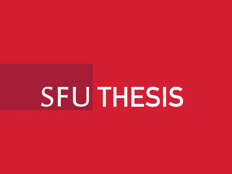 The words "SFU Thesis" against a red background.