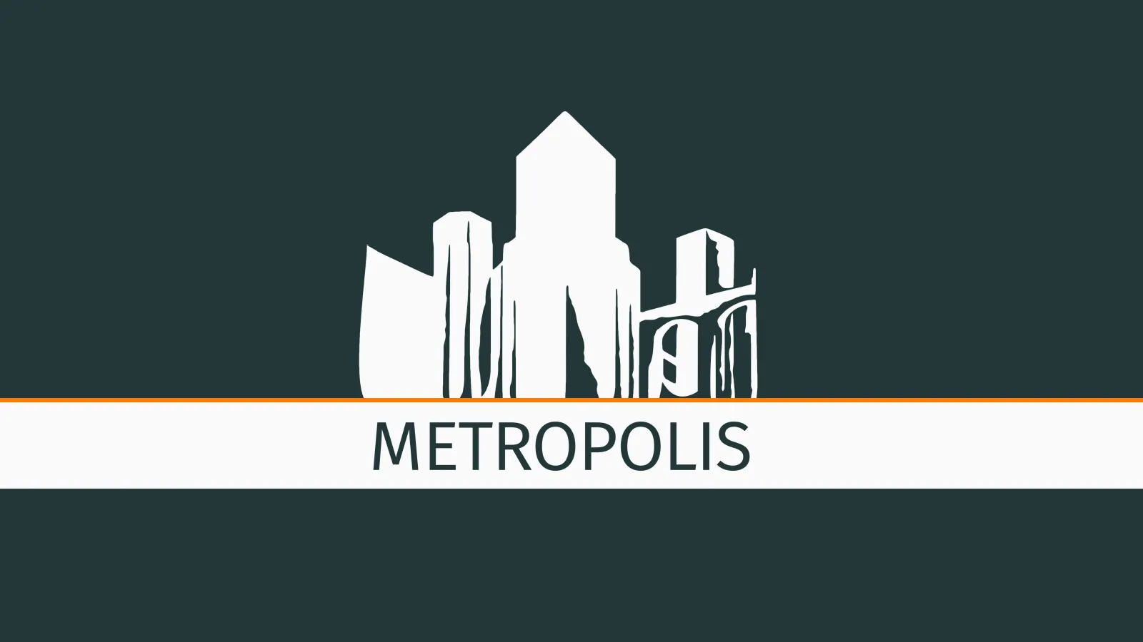 A logo showing a city and text reading Metropolis