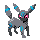 Cross-stitch pattern of the shiny form of the Pokémon Umbreon