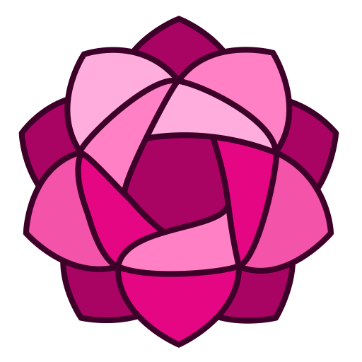 A stylized pink rose.