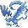 Cross-stitch pattern of the Freeze Pokémon Articuno