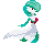 Cross-stitch pattern of the Embrace Pokémon Gardevoir