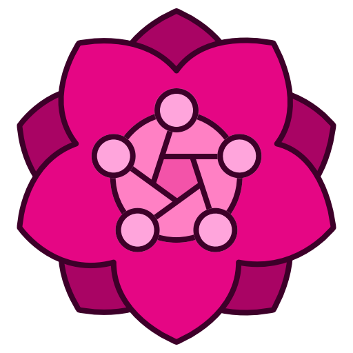 A stylized pink rose.